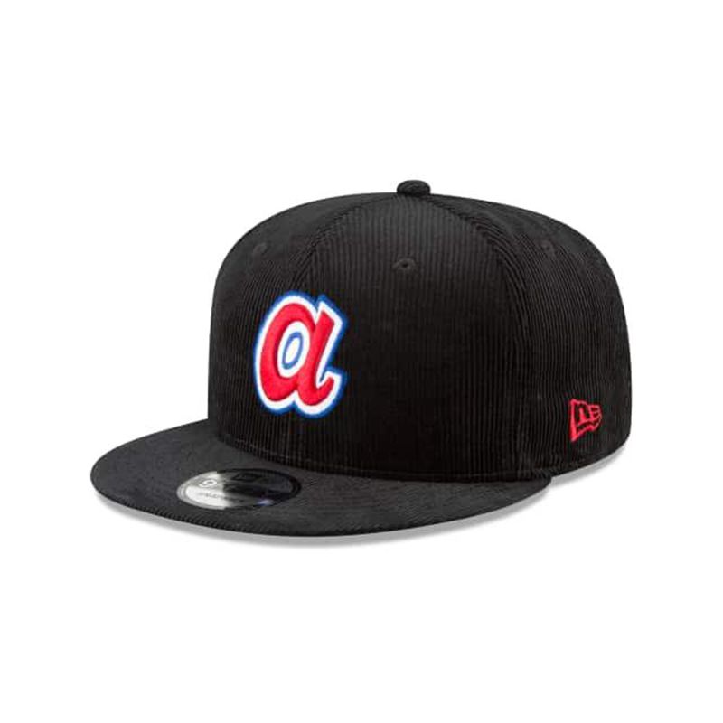 MLB Atlanta Braves Corduroy 9Fifty Snapback (AVI1627) - Black New Era Caps